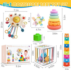 6 In1 Montessori Baby Toys 6-12 Months，Montessori Toy for Babies 6-12 Months，Inc