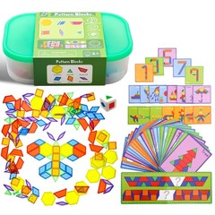 140 Pcs Translucent Pattern Blocks,Geometric Shapes,Translucent Toys,Light Ta…