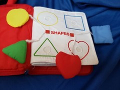 DEMOCA Red My Quiet Book Soft with Carrying Handle Basic Fine Motor Skills EUC
