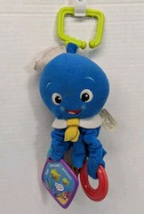 Baby Einstein Blue Octopus Activity Toy Red Ring Mirror Red Orange Attach Link