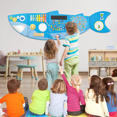 Shark Activity Wall Busy Board for Toddlers – Montessori Sensory Learning Toy