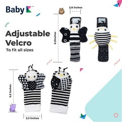 Baby Rattle Socks & Wrist Toys (Set E) – Newborn Toys for Baby Boy or Girl – …