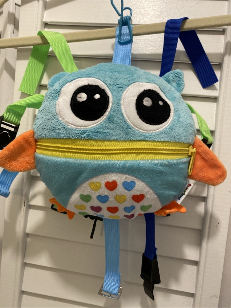 BEETOY OWL “Pillow Zipper Learning Toy” Ages 1-3T Multicolor Belts Tags Pull NEW