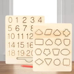 Children Writing Practice Wooden Alphabet Board Alphanumeric Handwritten