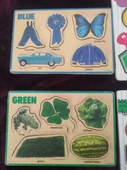 4 Melissa & Doug Wooden Peg Puzzles See-Inside Alphabet Shapes Lakeshore Colors