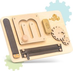 Wooden Fidget Activity Board for Toddlers 1-3 – Promotes Motor Skills & Learning