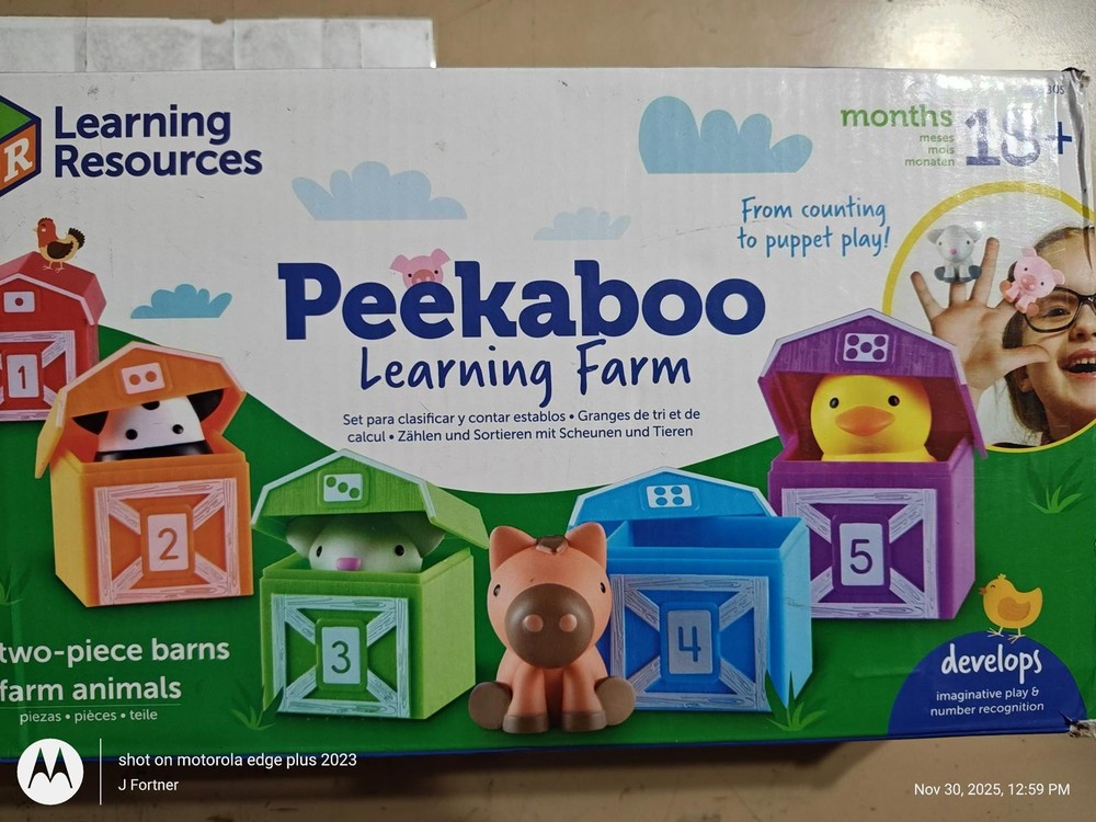 Learning Resources Peekaboo Learning Farm – 10 Pieces, Ages 18+ Months Toddler L