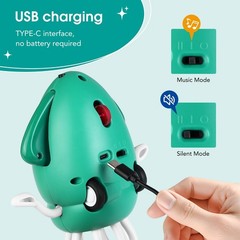 Dancing Octopus Toy for Toddlers, Musical Crawling LED Light Toy, Fun Gift for K