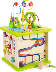 Country Critters Play Cube| Wooden Learning Puzzle Toy for Toddlers, 5-Sided Act