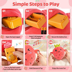 Interactive Music Plush Toy Set, Musical Sensory Toys, Strawberry | Touch-Sensin