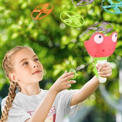 Outdoor Toys for Kids Ages 4-8: Flying Disc Launcher Toys Manual Capture Catc…
