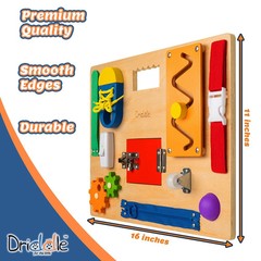 Busy Board – Wooden Montessori Activity Board for Toddlers & Kids – 12 Educat…