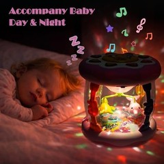 Baby Toys 0-6 Months, Newborn Aquarium Ocean Rotating Projector Music Light…