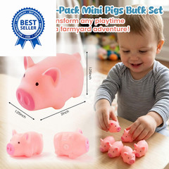 HAKACC 20 PCS Mini Squeezable Pig Bath 1.5×1.5×2.5 Inch (Pack of 20), Pink