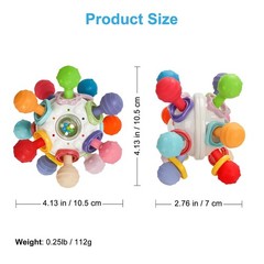 Safe Silicone Baby Sensory Toy & Teether – Ideal for 0-12 Travel