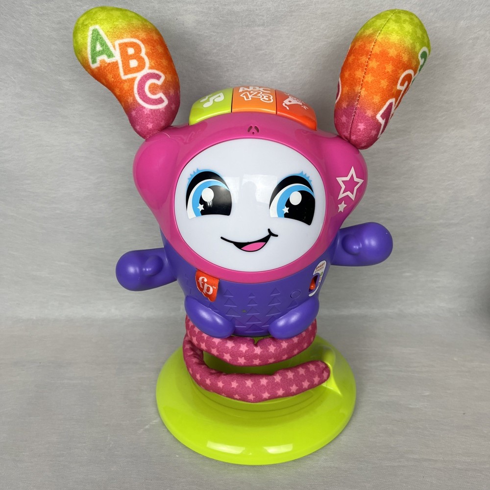 Fisher-Price DJ Bouncin Beats Interactive Musical Learning Toy Lights Pink WORKS
