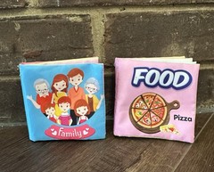 Baby Toddler Fabric Books Sensory Crinkly Family Food 2 Books