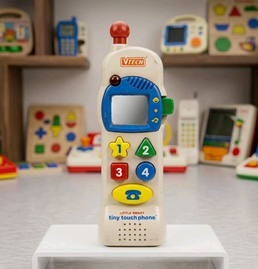 Vintage VTech Little Smart Tiny Touch Phone Plus Lights Up Musical Buttons Works