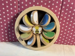 MELISSA & DOUG FLAPPING FLOWER/BUMBLEBEE BABY & TODDLER WOOD TOY, CLACKING SOUND