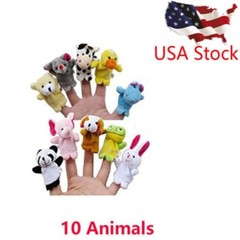 Velvet Cartoon Family Finger Puppets Cloth Doll Baby Educational Hand Animal Toy