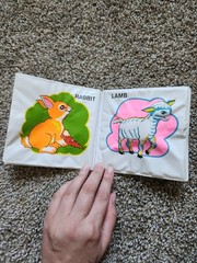 Vintage Gerber Squeaky Plastic Picture Book, Animals Theme 0-6 Months Toy
