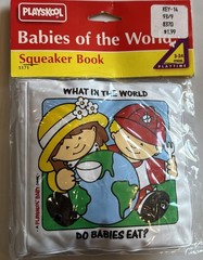 Playskool “Babies Of The World” Squeaker Book Baby Soft Vinyl 1993 Vintage New