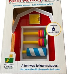 Early Learning Farm Activity Cube Ages 1-3 Letters & Shapes 6 Activity Sides New