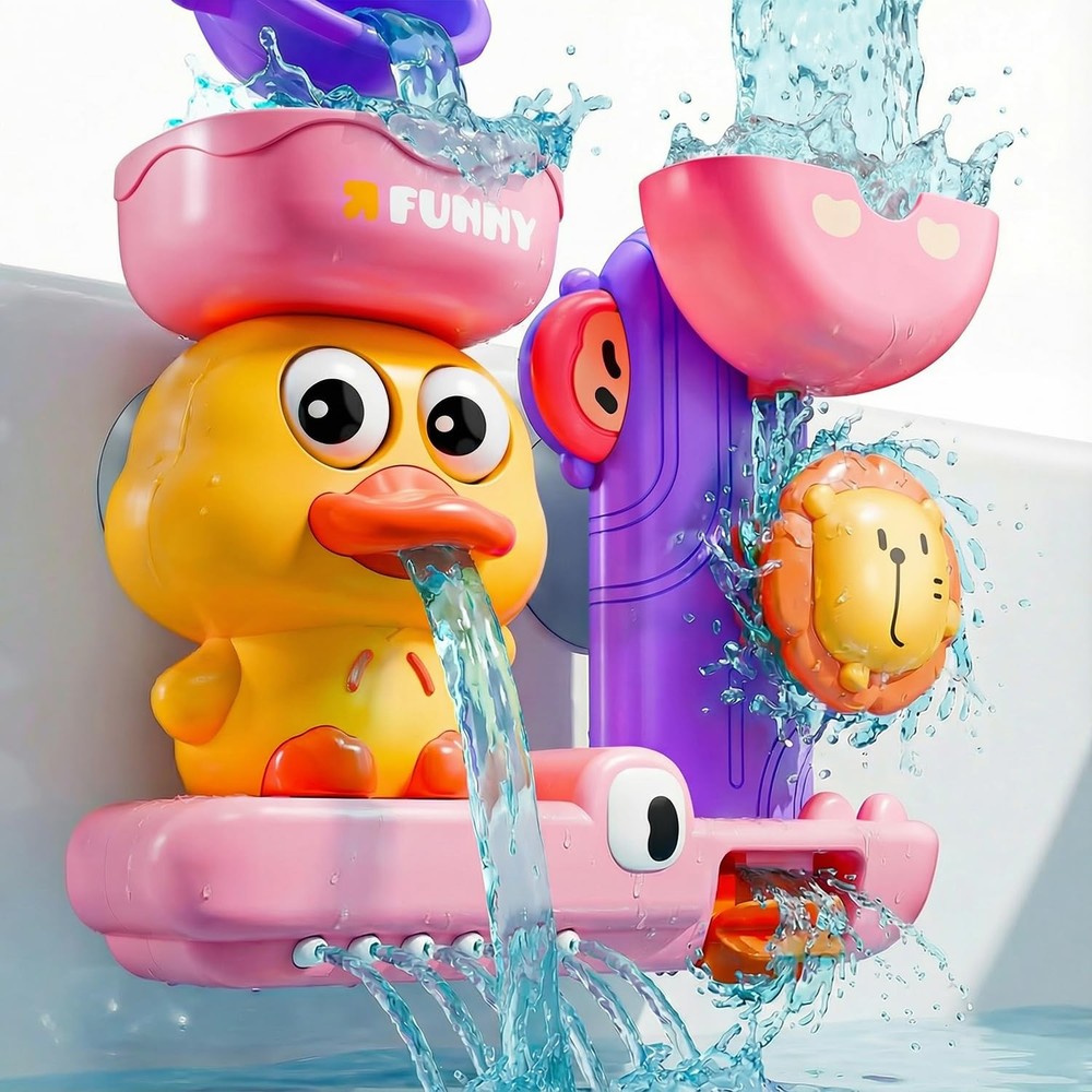 Bath Toys for Kids 3.19 inches (W) x 6.9 (L) x 6.5 (H), Pink
