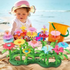 Multicolor Flower Garden Building Toy Set – 130 Pieces for Engaging Learning Fun