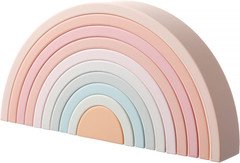 Rainbow Stacking Toy, Silicone Nesting Blocks, Building Color Shape Matching Set