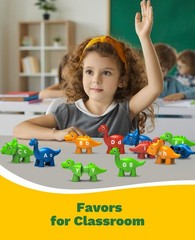 Edumoteso 26PCS Dinosaur Alphabet Learning Toys for 18M+, Montessori Educatio…