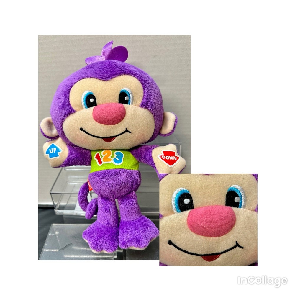 Fisher Price Laugh & Learn Learning Opposites 10” Monkey Plush 2012 Works Great