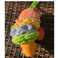 Melissa & Doug Ice Cream Cone Stacker Plush Sensory Baby Toy with Teether Strap