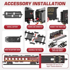 Electric Train Set, Steam Train Toy with Locomotive and Tracks, Upgraded