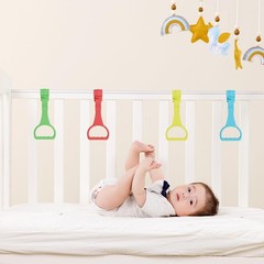 8Pcs Pull Up Rings – Baby Walking Small Single, Blue, Yellow, Red and Green.