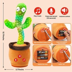 FAYOUCZ Baby Toys Dancing Talking Cactus 5.8 inches,