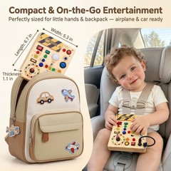 Busy Board Montessori Sensory Toy, 37-in-1 Switch Board with 24 LED Lights, B…