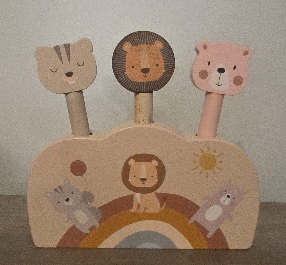Ningbo Wooden Safari Animal Peg Toy Set with 3 animals