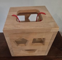 Wooden Shape Sorter Toy Shaped Block Sorting 6″ Cube Educational Toy Toddlers