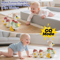 Baby Toys 6-12 Months Musical Dancing Duck Toy Set with Mama and Babys Tummy…