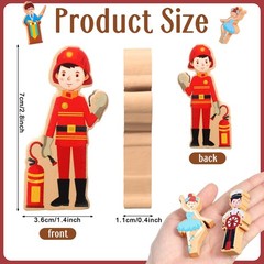 Wooden Toys Set for Preschool Classroom – Multicultural Career People Blocks …