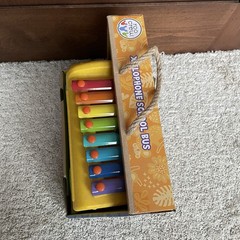 NIB Toddler Xylophone School Bus 9 Pieces, Bus Sorter Accessories