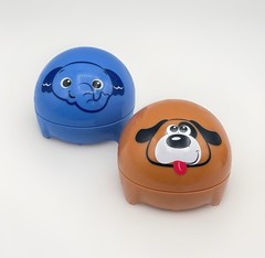 Roller Ball Animal Cars Spark Create Imagine Blue Elephant Brown Puppy Baby 3”