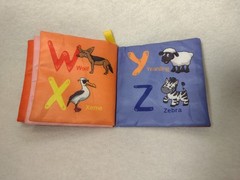 Soft Baby Book Fabric Cloth English Letter Alphabet Animal Crinkle Noise 4in.