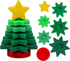 Silicone Christmas Tree for Toddlers, Tabletop Xmas Decoration, Stackable & Nest