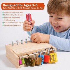Montessori Toys for 3 4 5 6 Year Old Birthday Gift | Screwdriver Board Set,Lock
