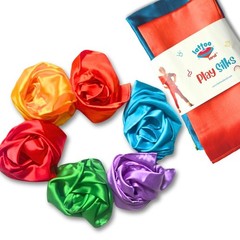 Lattooland Sensory Play Scarves – 6 Pcs | Multicolor Dance & Music Scarves
