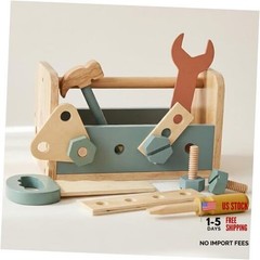 Durable Wooden Tool Set for Toddlers – Montessori Tool Box Kit with Hammer for