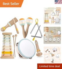 Baby Musical Instruments-Montessori Wooden Toys for Toddlers 1-3,Neutral Colo…