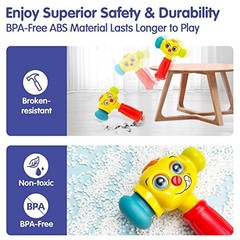 Toys for 1 Year Old Boy Birthday Gift – Hammer Baby Toy 12-18 Months, Musical